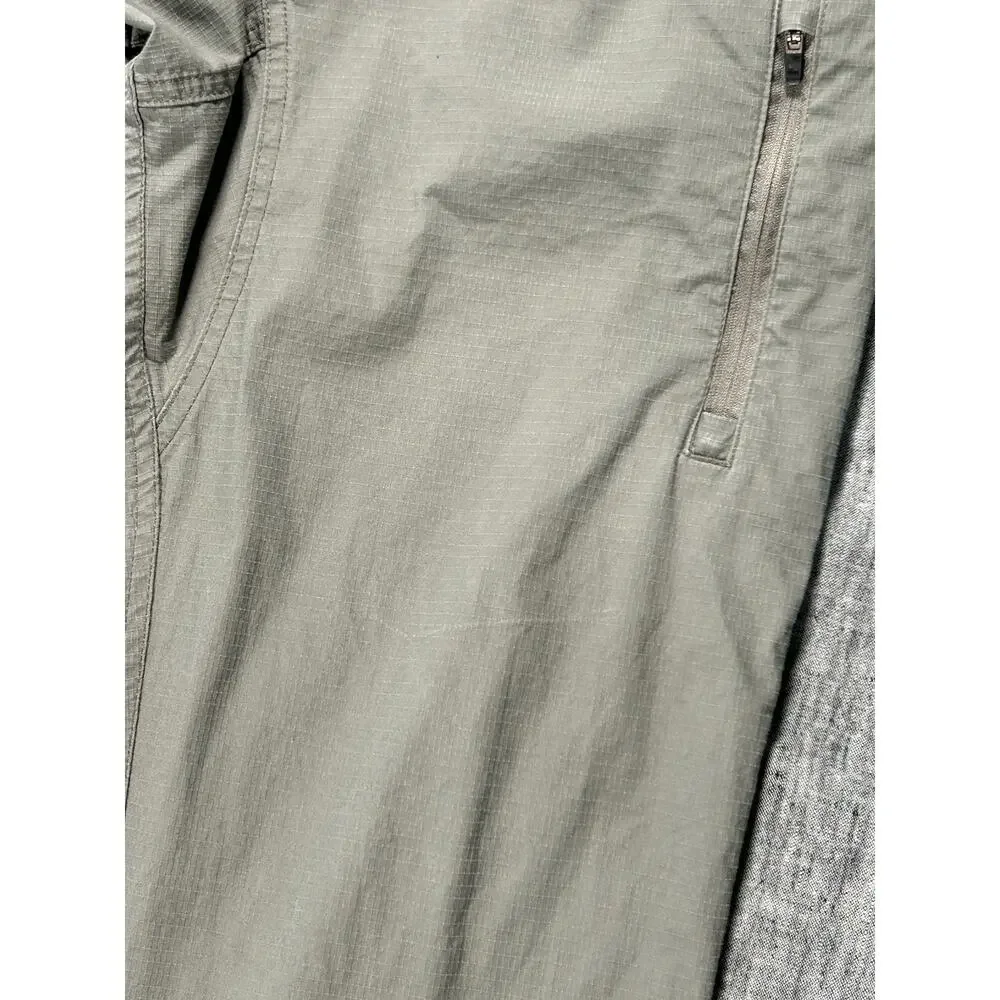 Wrmfzy Pants Mens Large Grey Ripstop Tactical Cargo Elastic Waist Stretch